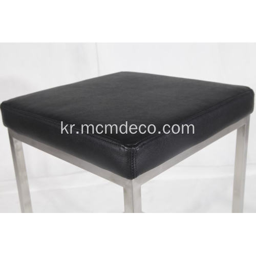 Knoll 스타일 가죽 바 의자